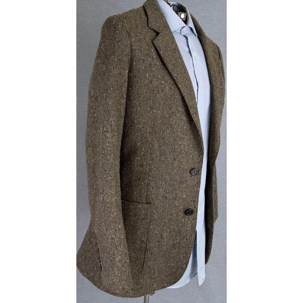 Anthony Michael Mens Brown Tweed Wool Blend 2 Button Blazer Sport‎ Coat 38S
